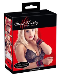 Bad Kitty 5-teiliges Fessel-Set, rot/schwarz